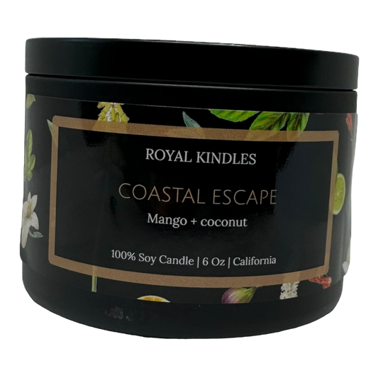 Coastal Escape, Mango & Coconut, Scented Soy Candle, 6 Oz.